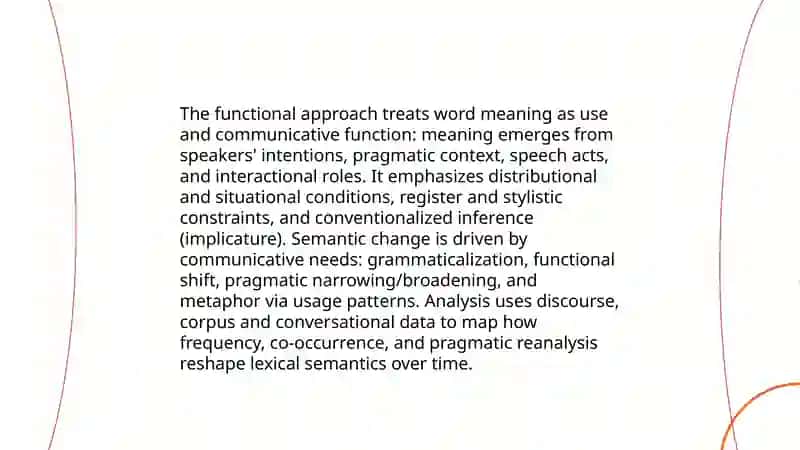 Referential and Functional Approaches to the study of word meaning 4