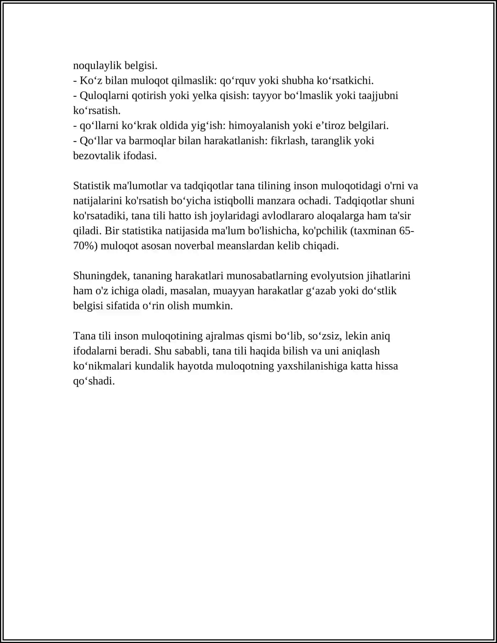 NOVERBAL MULOQOT.MULOQOTNI BOYITUVCHI OMILLAR 4