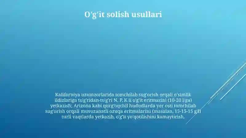 Texnik va donli ekinlarni oʻgʻitlash tizimi 4