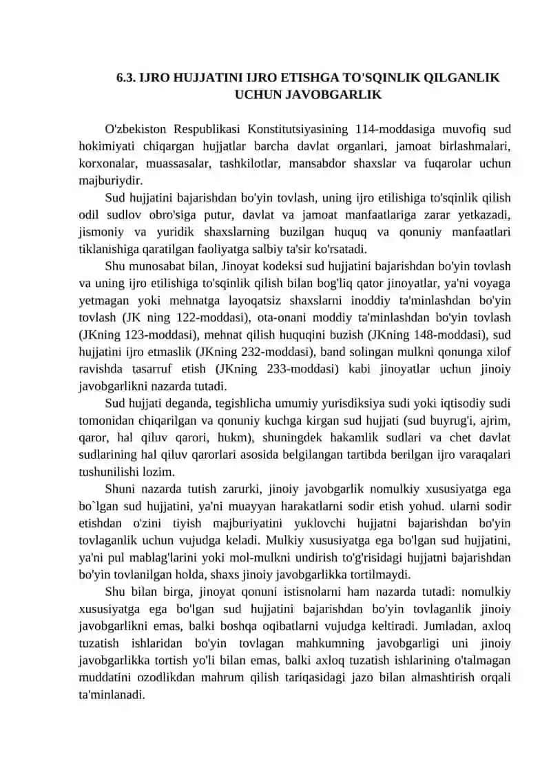 Ijro hujjatini ijro etmaganlik uchun javobgarlik 4