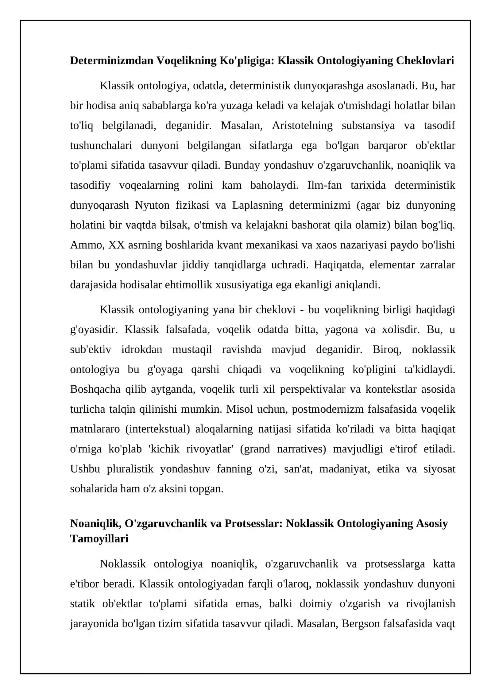 Noklassik ontologiyaning yo'nalishlari va mohiyati 4
