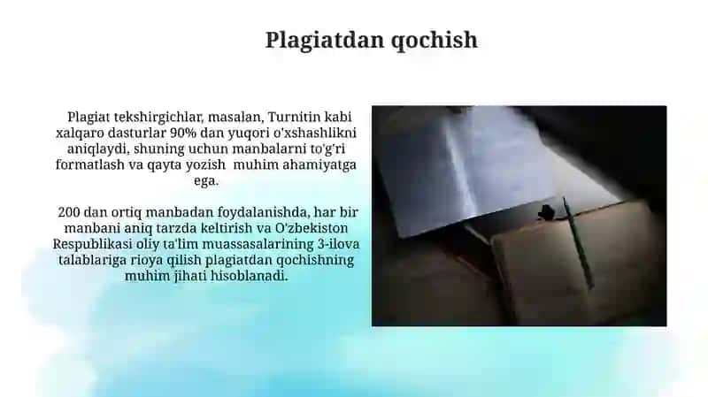 Manbalar va adabiyotlar bilan ishlash 4