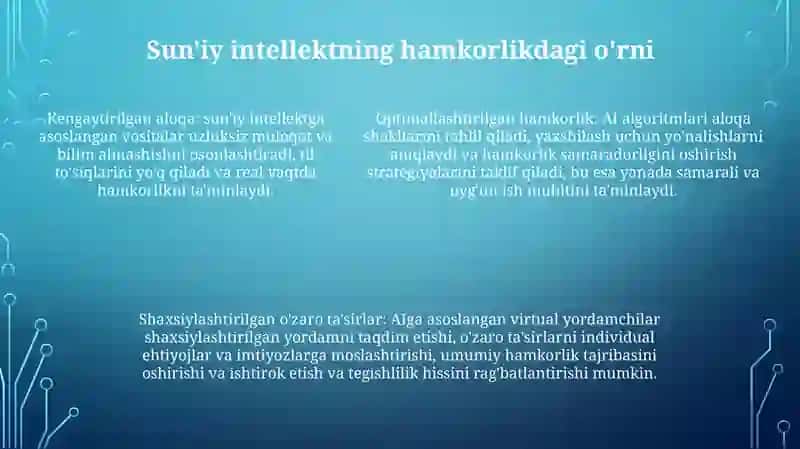 Hamkorlik Tizimlari Sun'Iy Intelekt Fanidan 4