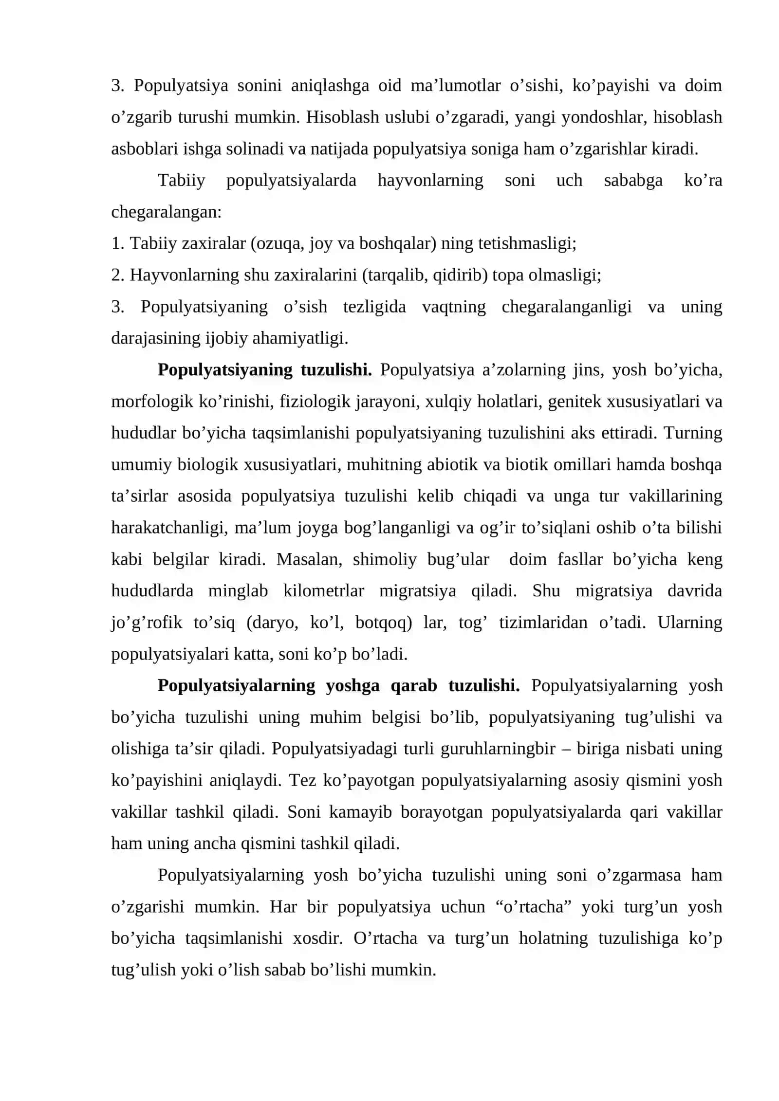 POPULYATSIYALARNING UMUMIY TASNIFI VA ASOSIY HUSUSIYATLARI 4