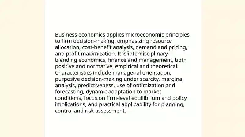 Explain the Nature and Scope of Business Economics 4