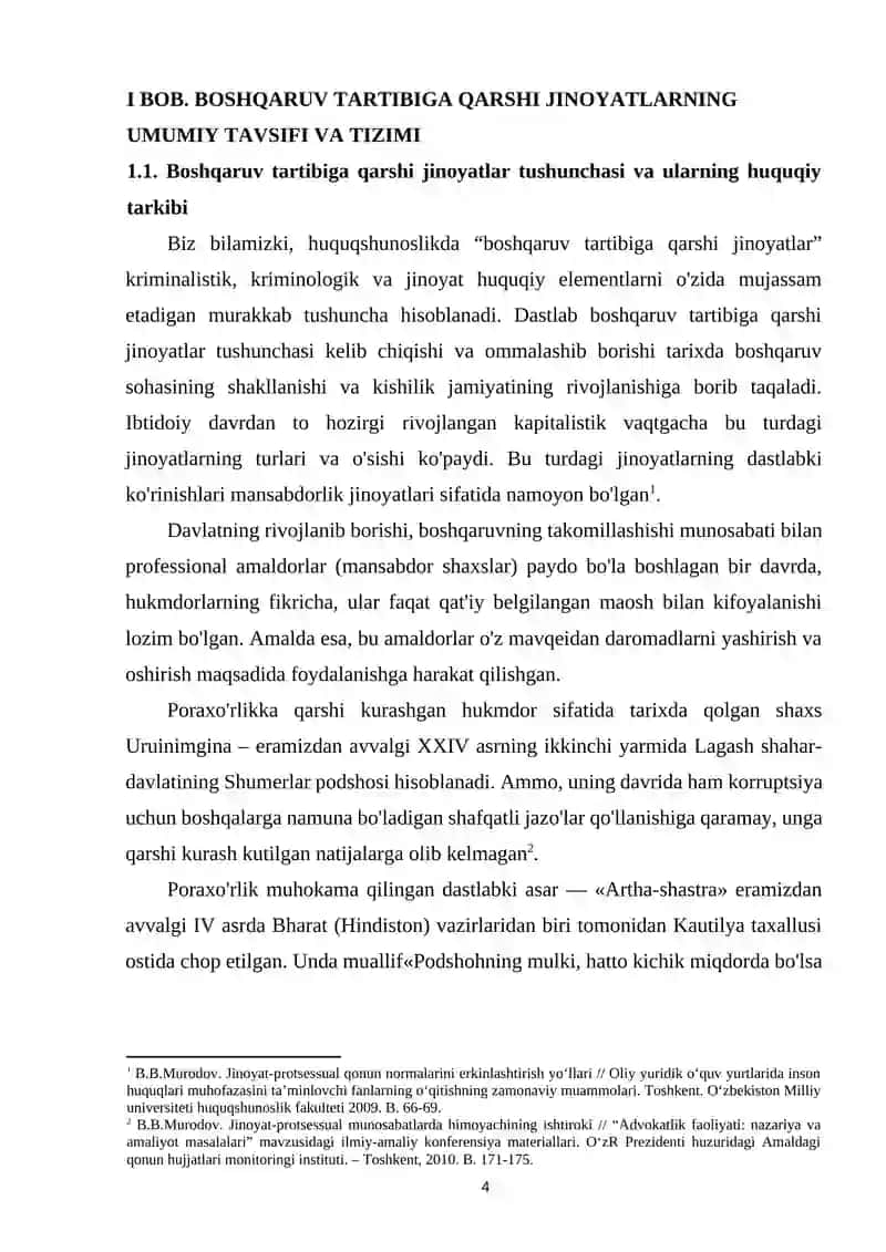 O'ZBEKISTON QONUNCHILIGIDA BOSHQARUVGA QARSHI JINOYATLAR 4