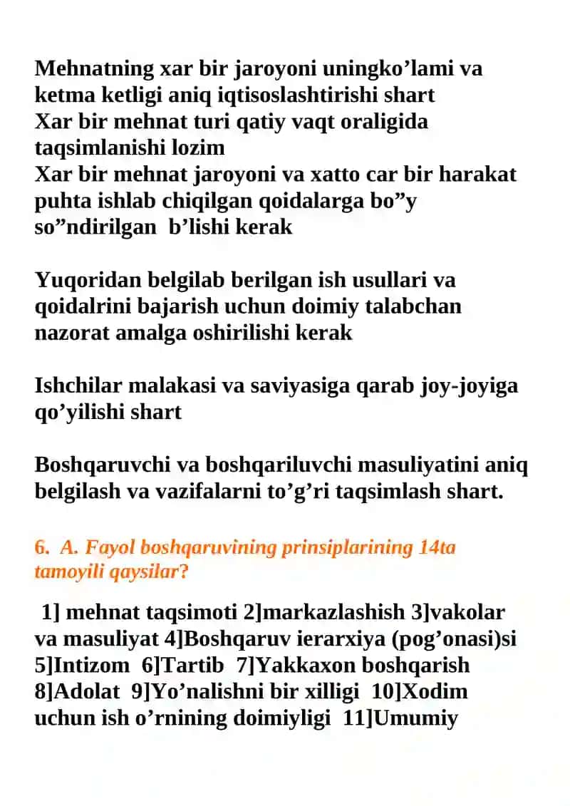 Menejment bo’yicha Anri Fayolning teoriyasi 4