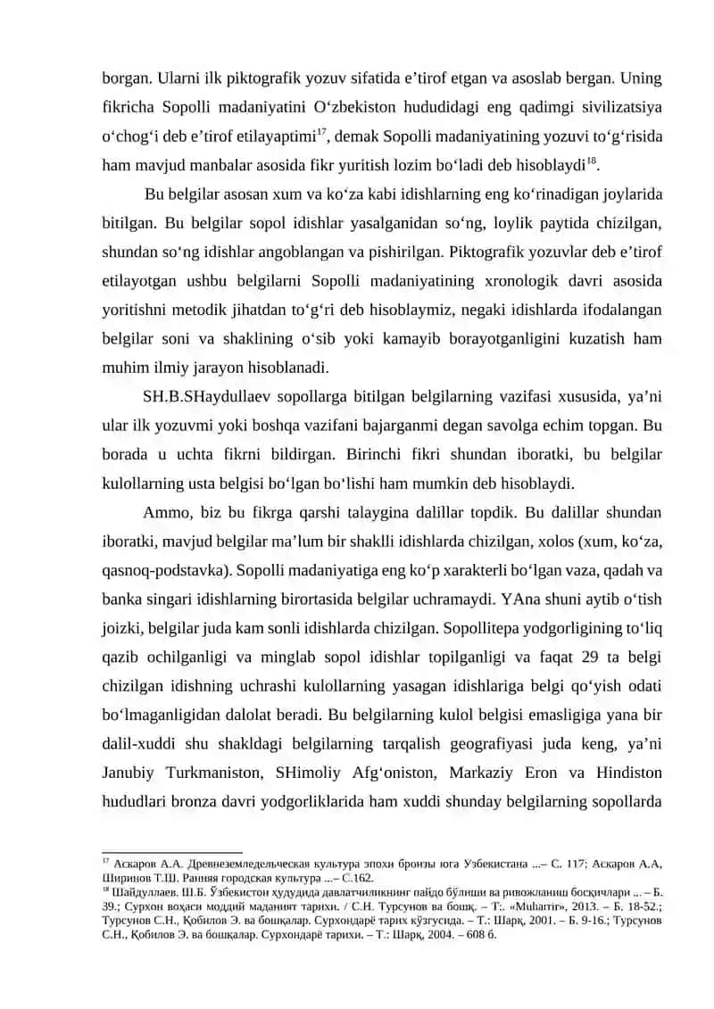 OKS SIVILIZATSIYASINING PIKTOGRAFIK BELGILI YOZUVLARI. 4