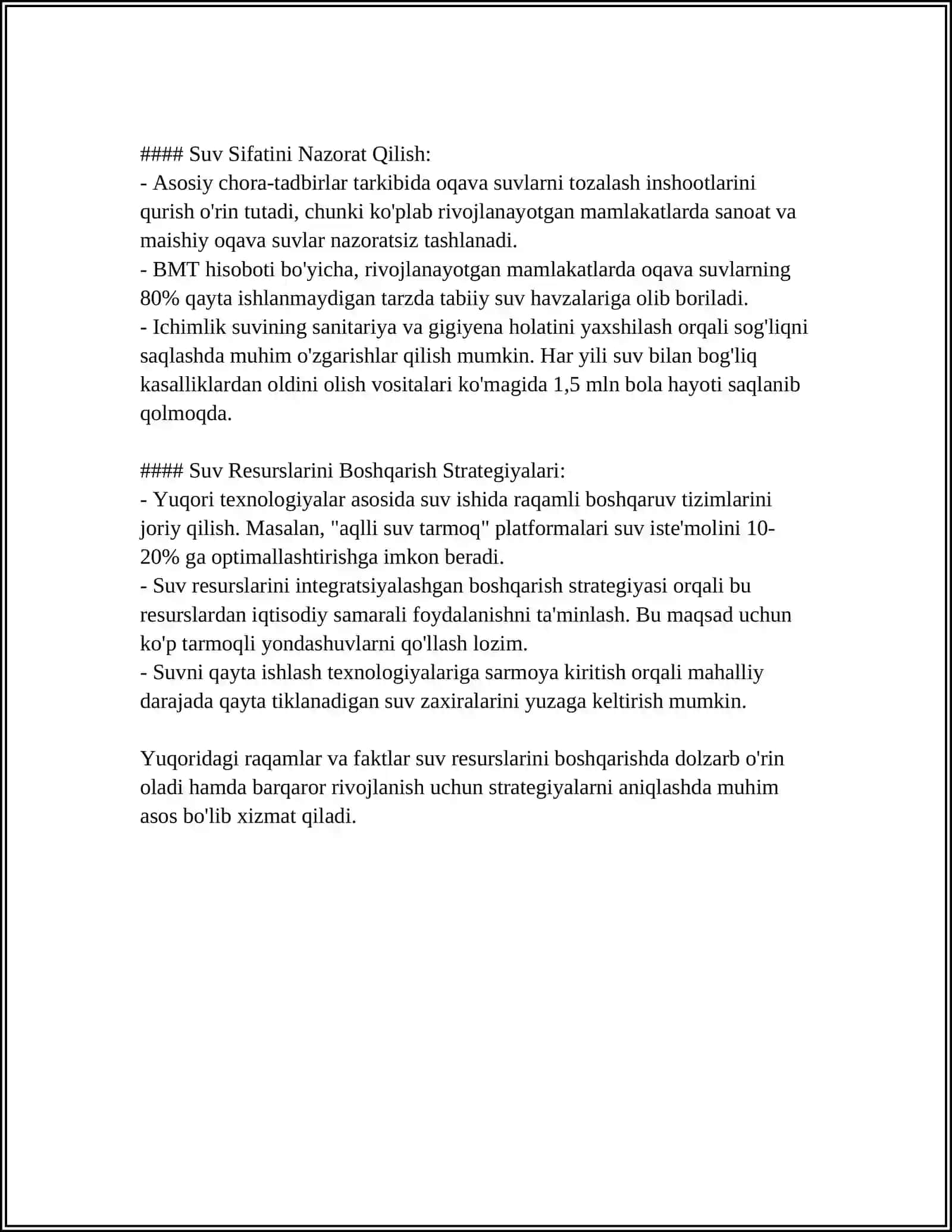 SUVDAN FOYDALANISHNING MURAKKABLIGI 4
