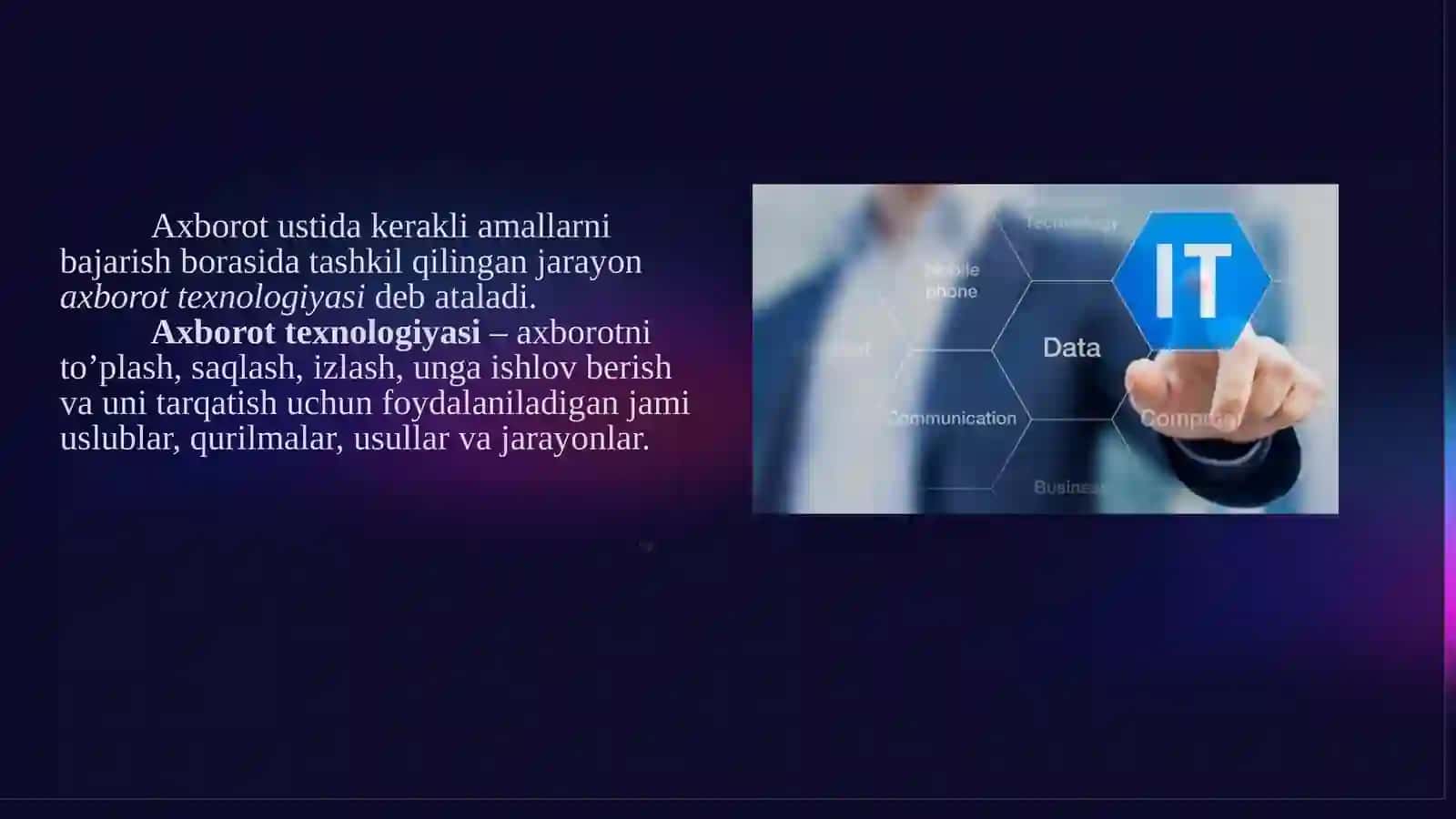 Axborot texnologiyalari, intellektual va ma'naviy tarbiya asoslari 4