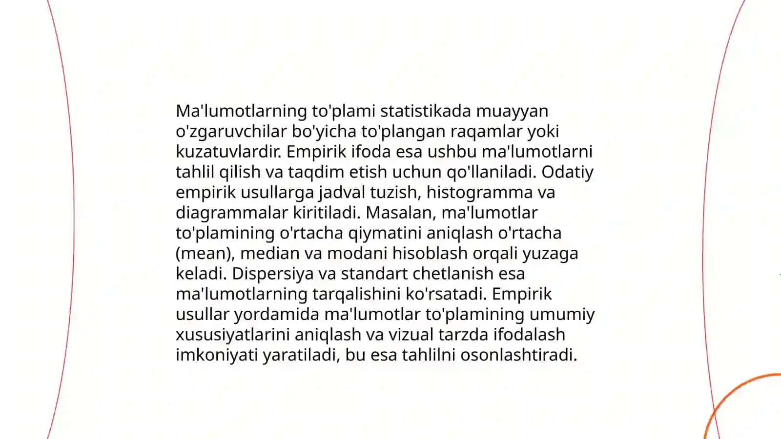 Empirik ko’rsatgichlarning asosiy holatlari 4
