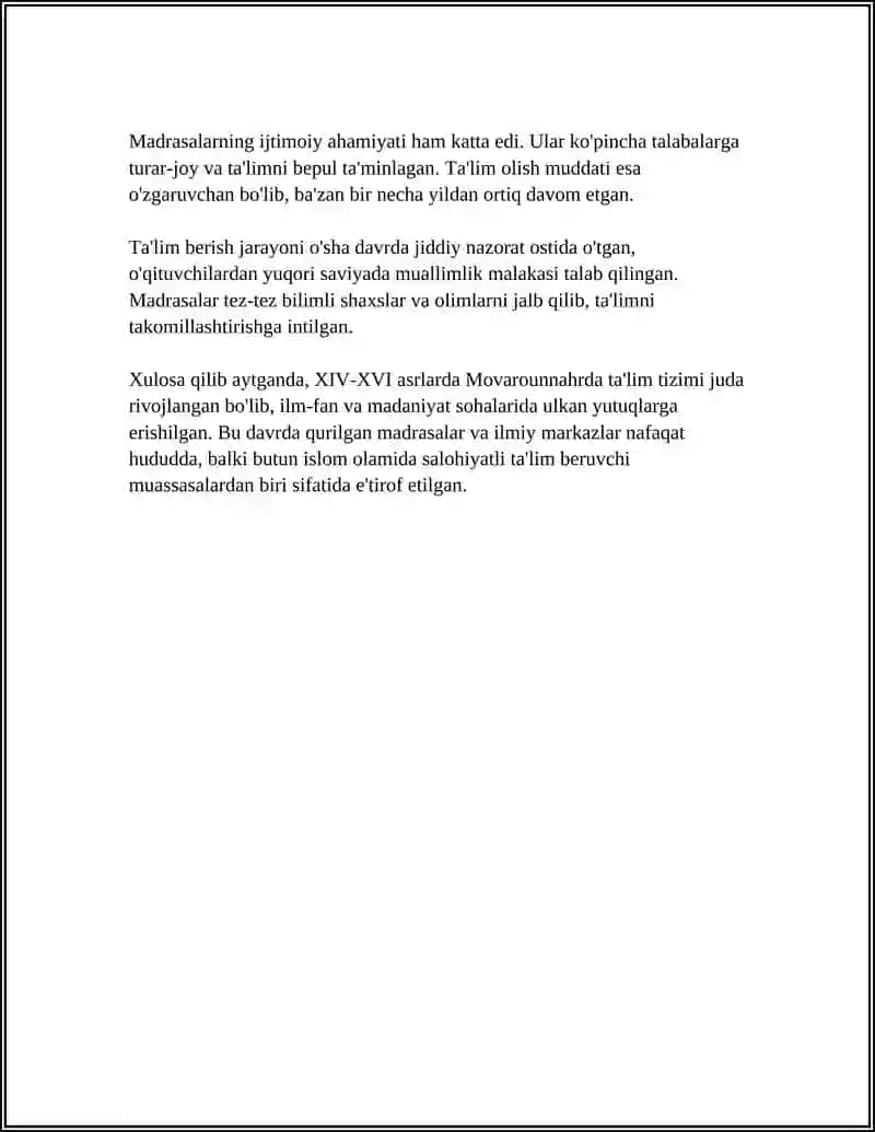 XIV-XVI asrlarda Movarounnahrda talim tarbiya va pedagogik fikrlar 4