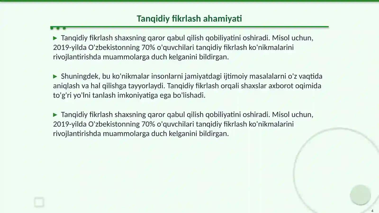 Tanqidiy fikrlash va uning media savodxonlikdagi oʻrni 4