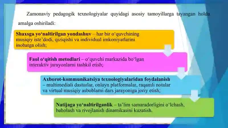 Musiqiy ta’limda zamonaviy pedagogik texnologiyalar va innovatsion uslublar 4