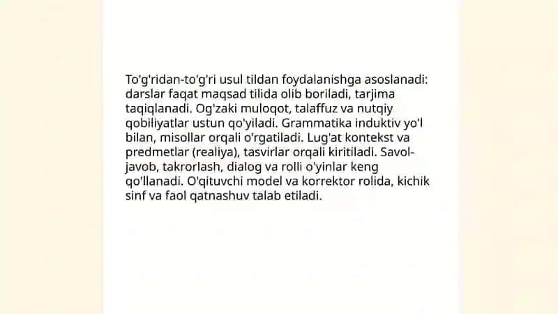 Tillarni o’rganishda qo’llaniladigan metodlar 4