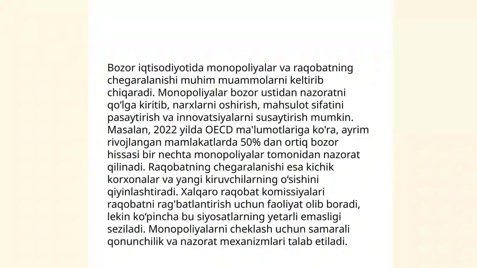 Bozor iqtisodiyotining ziddiyatlari va salbiy jihatlari 4