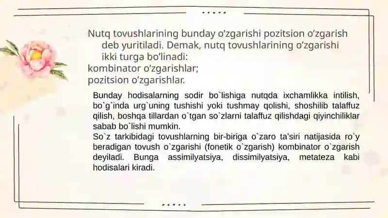 Nutq jarayonida tovushlarning o‘zgarish xususiyatlari 4