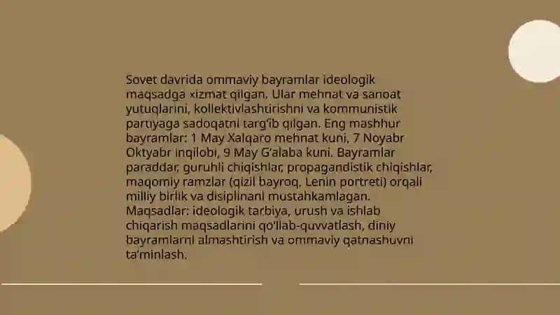 Madaniy tadbirlar va ommaviy bayramlar tarixi 4