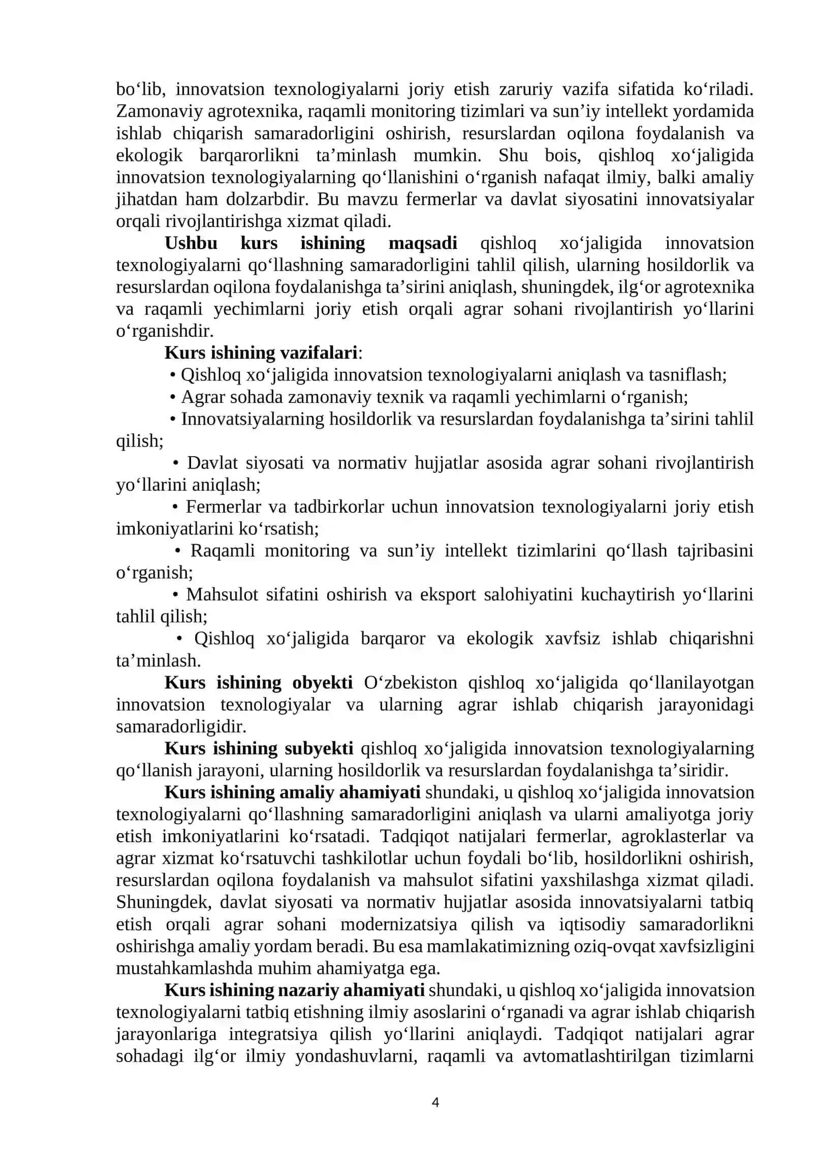 QISHLOQ XO‘JALIGIDA INNOVATSION TEXNOLOGIYALARNING QO‘LLANISHI 4