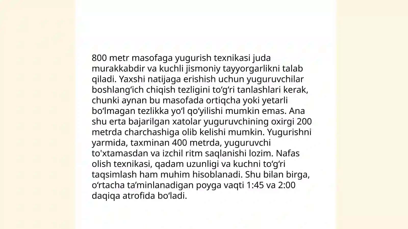 O'rta masofalarda yugurish turlari va ularni texnikasini o‘rganish 4