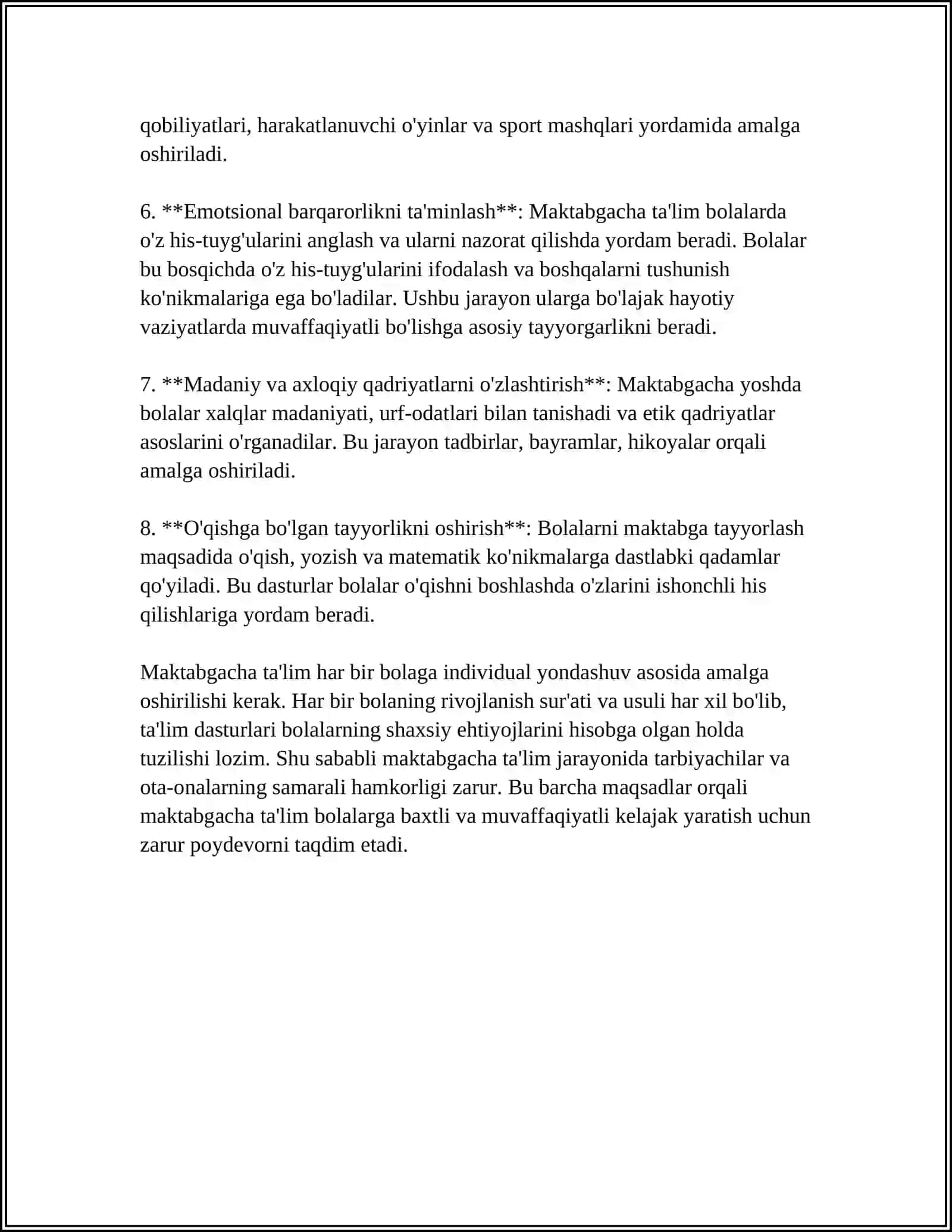 MAKTABGACHA TAʼLIM TARBIYANING DAVLAT STANDARTLARI 4