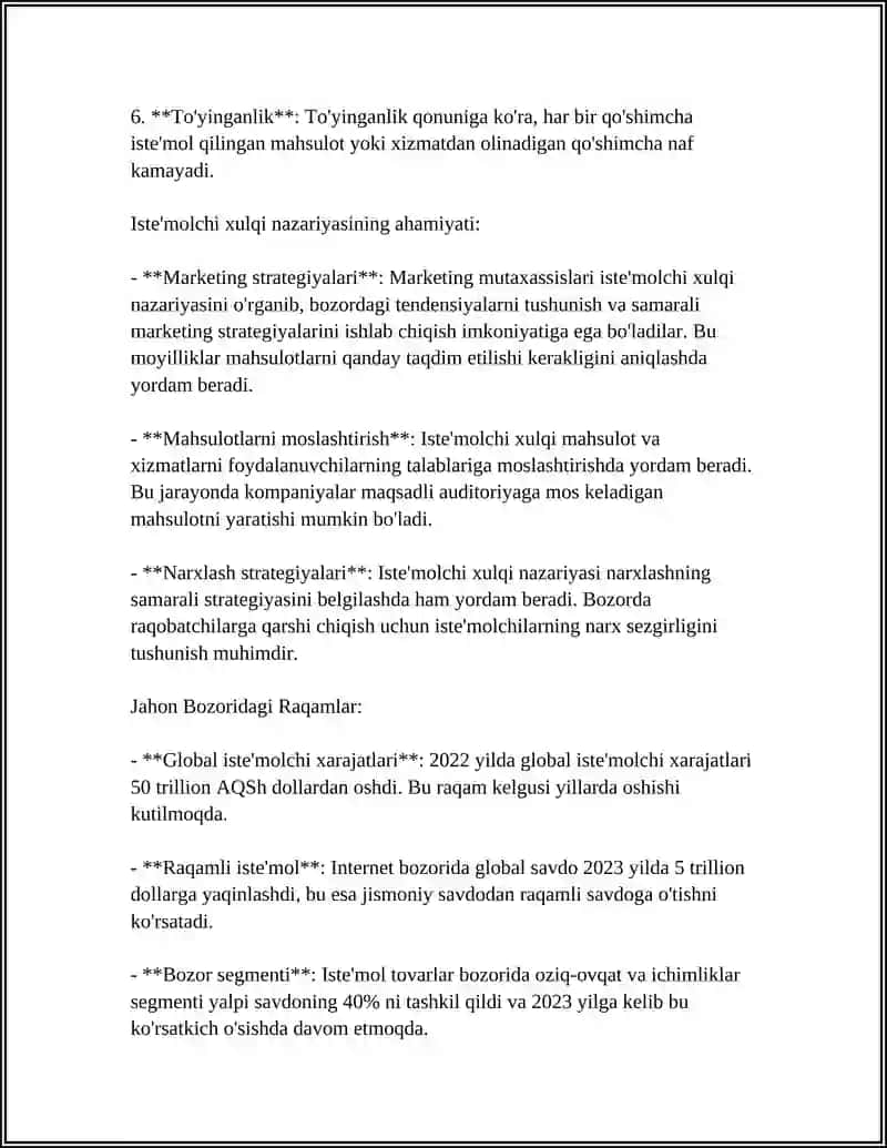 ISTE'MOLCHI XULQI NAZARIYASINING ASOSIY HOLATI 4