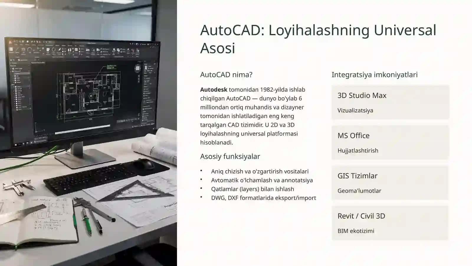 AutoCAD va Civi 3D dasturlarida yer tuzish loyihalarini ishlab chiqish 4