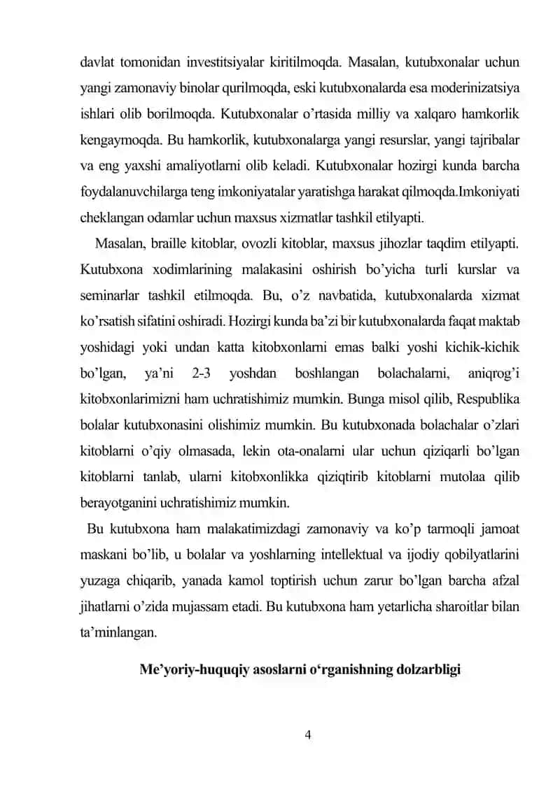 Kutubxona axborot faoliyatining me’yoriy-huquqiy asoslari 4