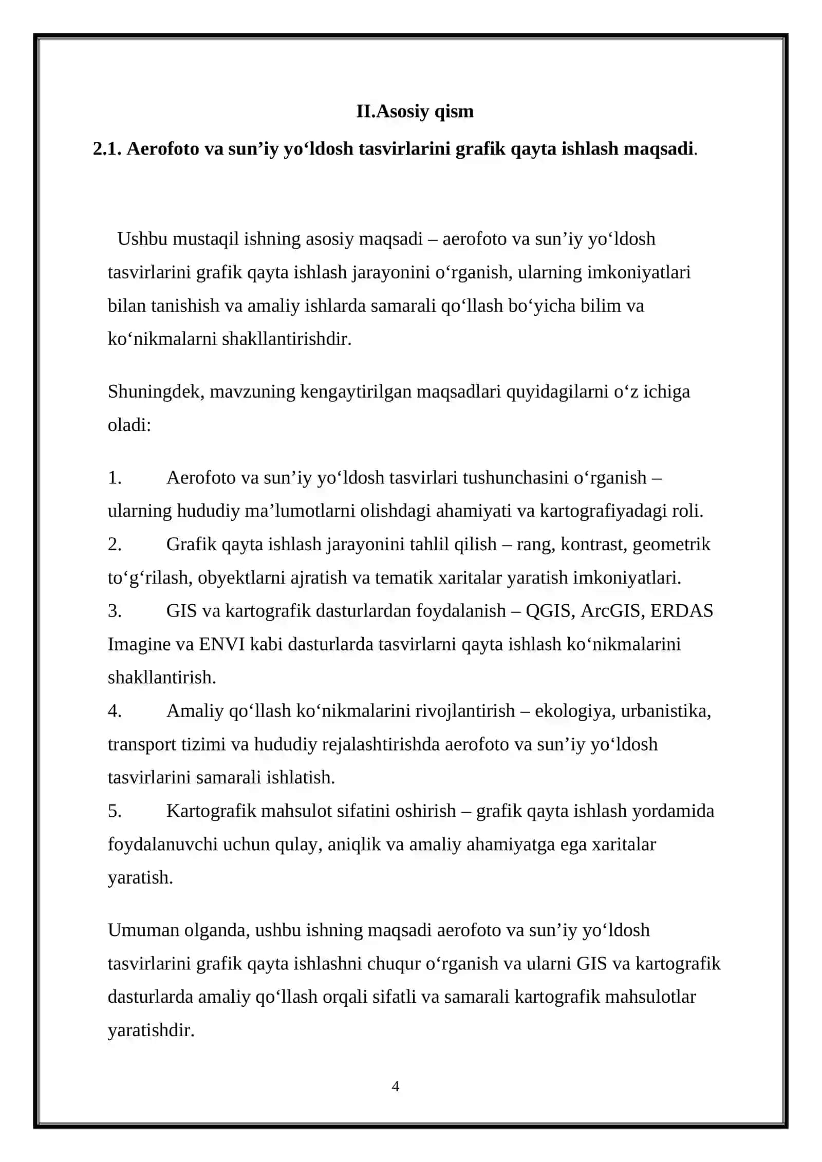 Aerofoto va sun’iy yo‘ldosh tasvirlarini grafik qayta ishlash 4