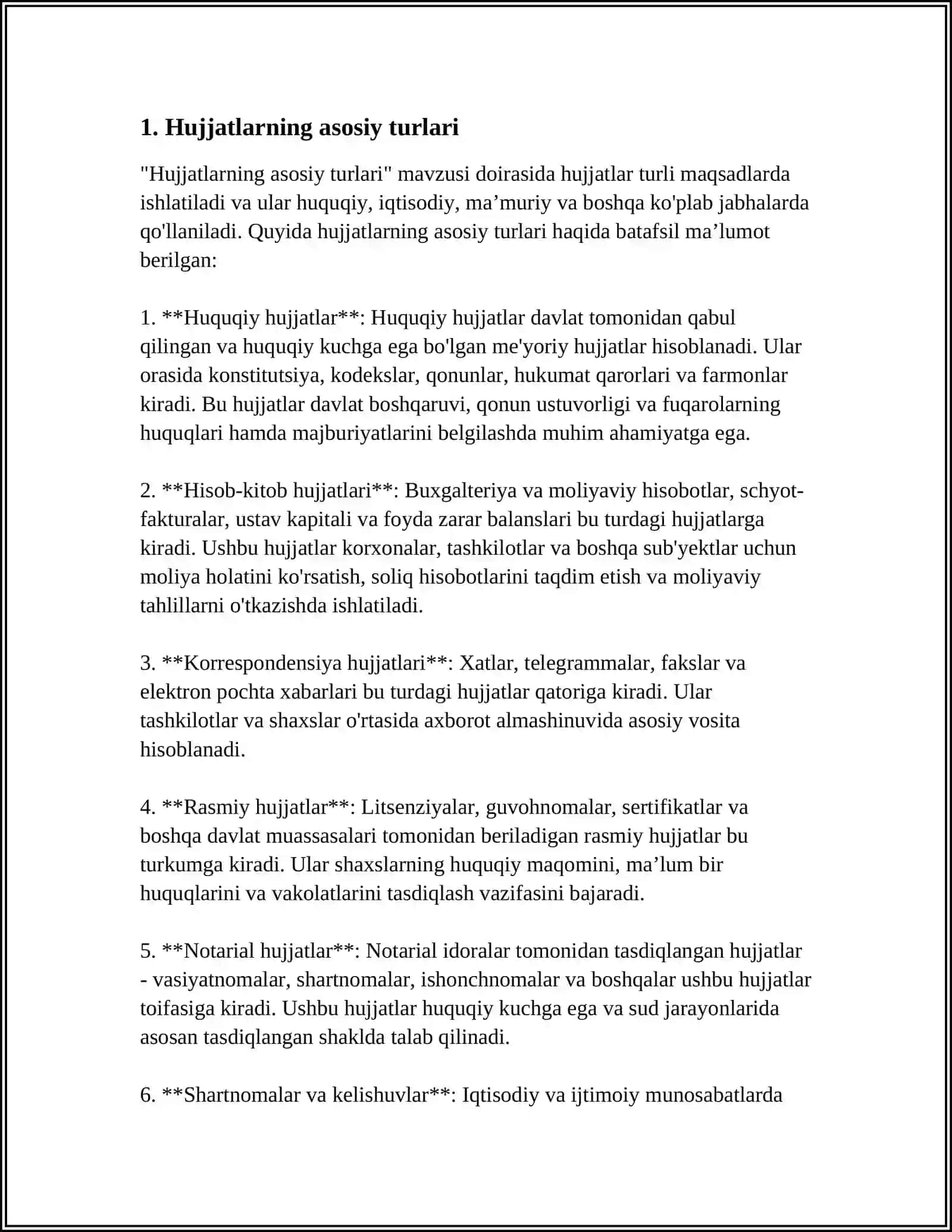 ISH HUJJATLARI VA ULARGA QO'YILADIGAN ASOSIY TALABLAR 4
