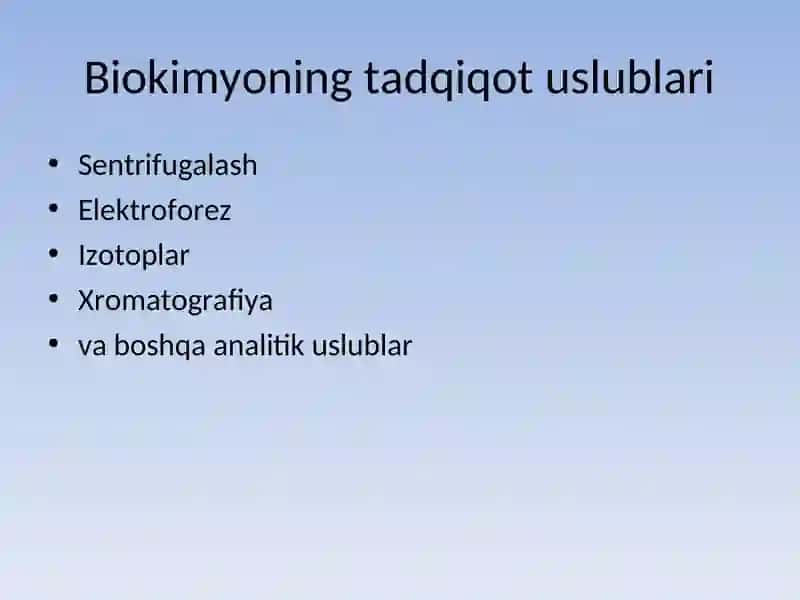 Biokimyo fanining predmeti, rivojlanish tarixi 4