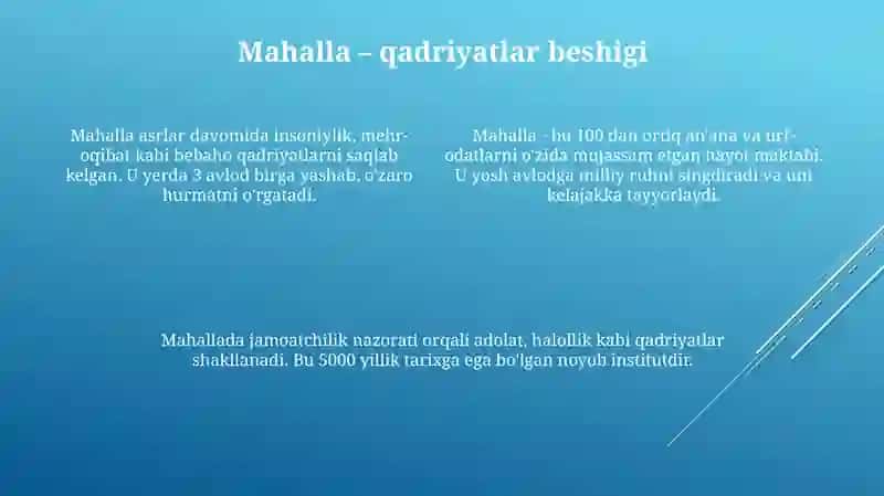 Mahalla qadriyatlar beshigi 4