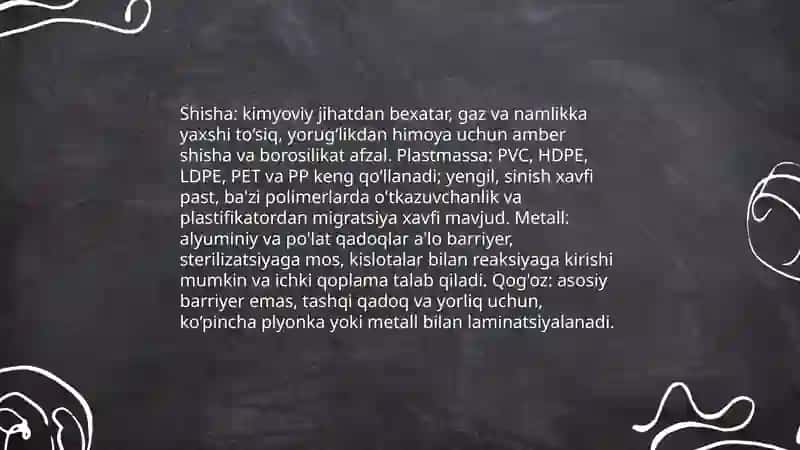 Tibbiyot va farmatsevtika mahsulotni qadoqlash va saqlash 4