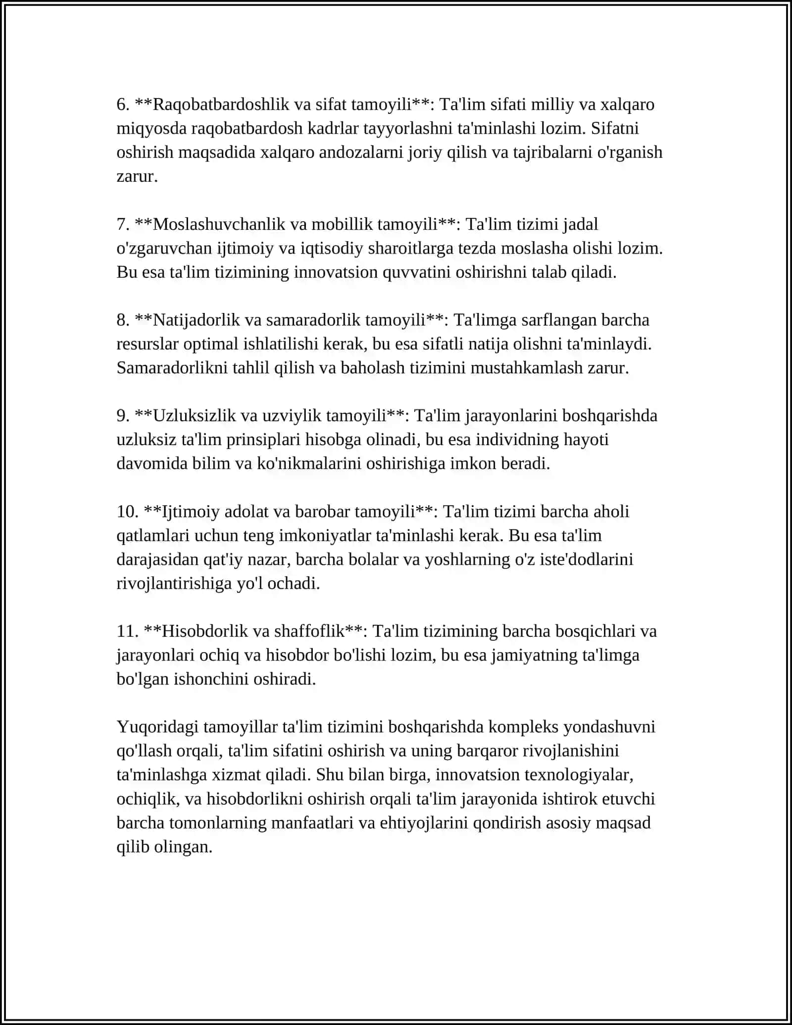 TA’LIMNI BOSHQARISHNING UMIMIYTAMOIYLLARI VA MEXANIZMLARI 4
