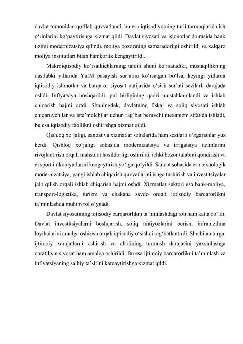 O‘zbekiston iqtisodiyotining mustaqillik davridagi umumiy ko‘rinishi 4