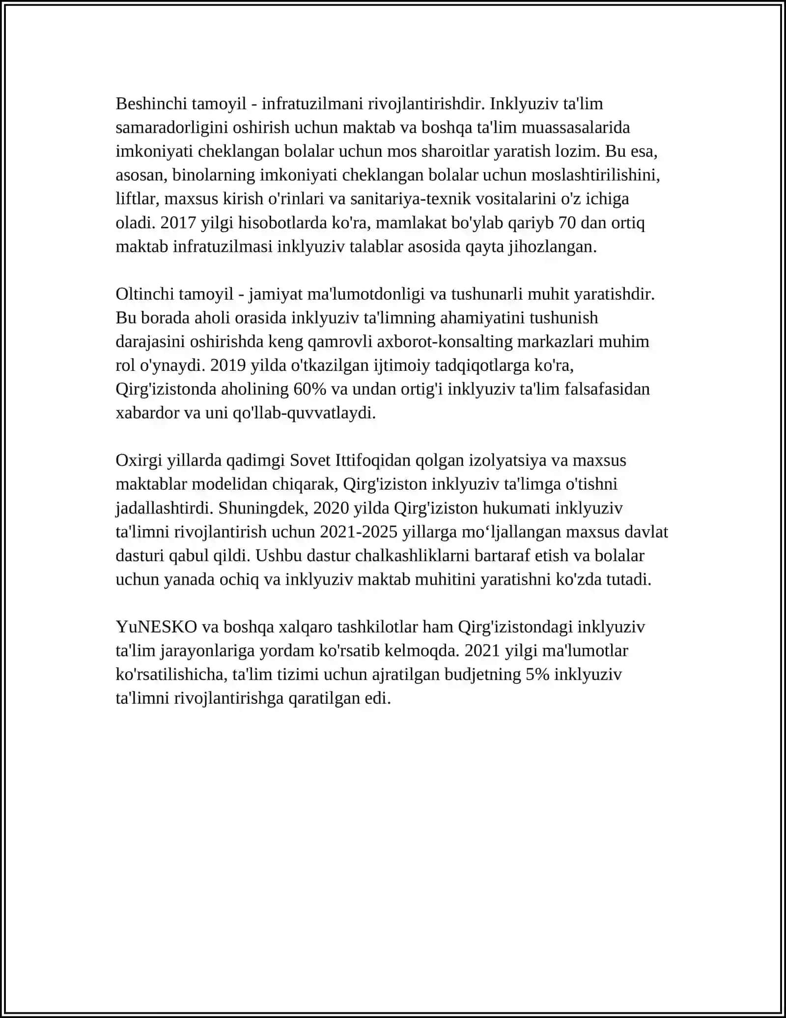 QIRG'IZTON DAVLATIDA INKLYUZIV TA'LIM 4