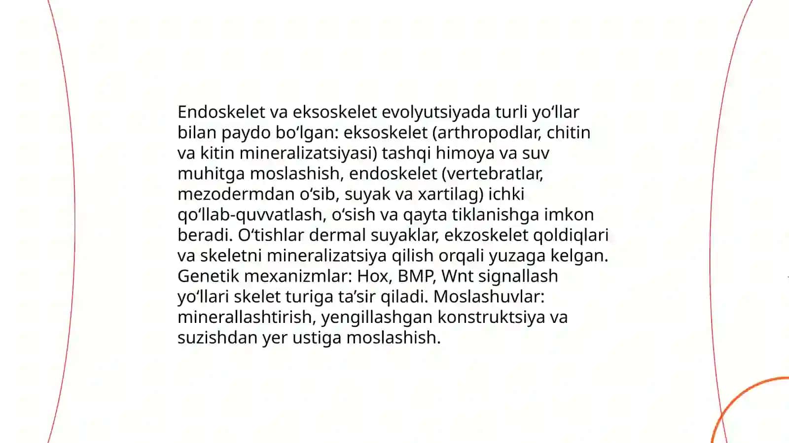 Skelet tizimi filogenezi va buzilishlari 4