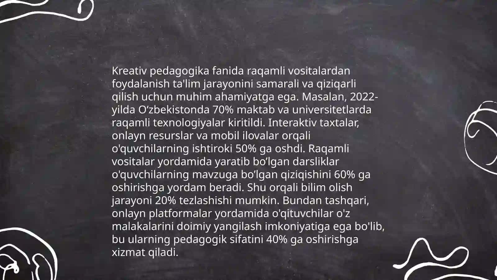 Kreativ pedagogika fanini o’qitishda axborot texnologiyalardan foydalanish zarurati 4