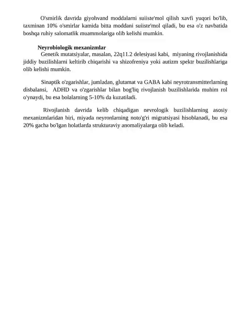Rivojlanishda yuzaga keladigan buzilishlar xarakteristikasi 4