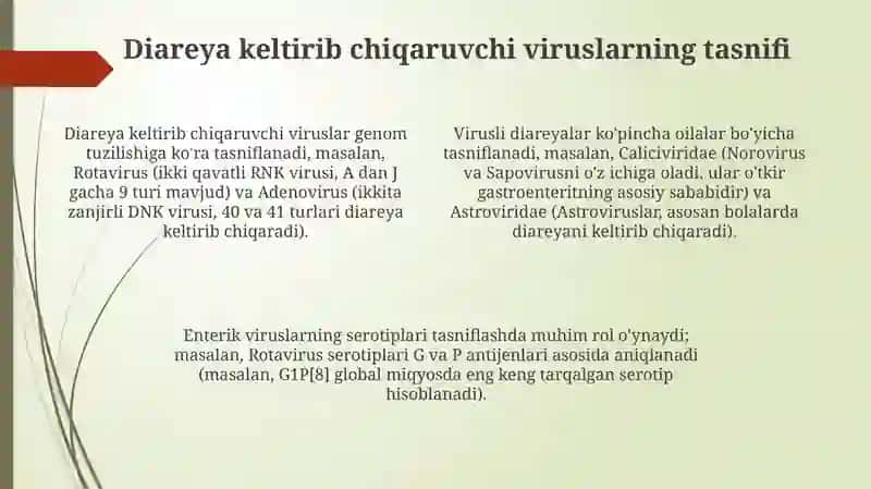 Diareyagen viruslar,klasiffikatsiyasi,patogenezi,labaratoriya tashhisi 4