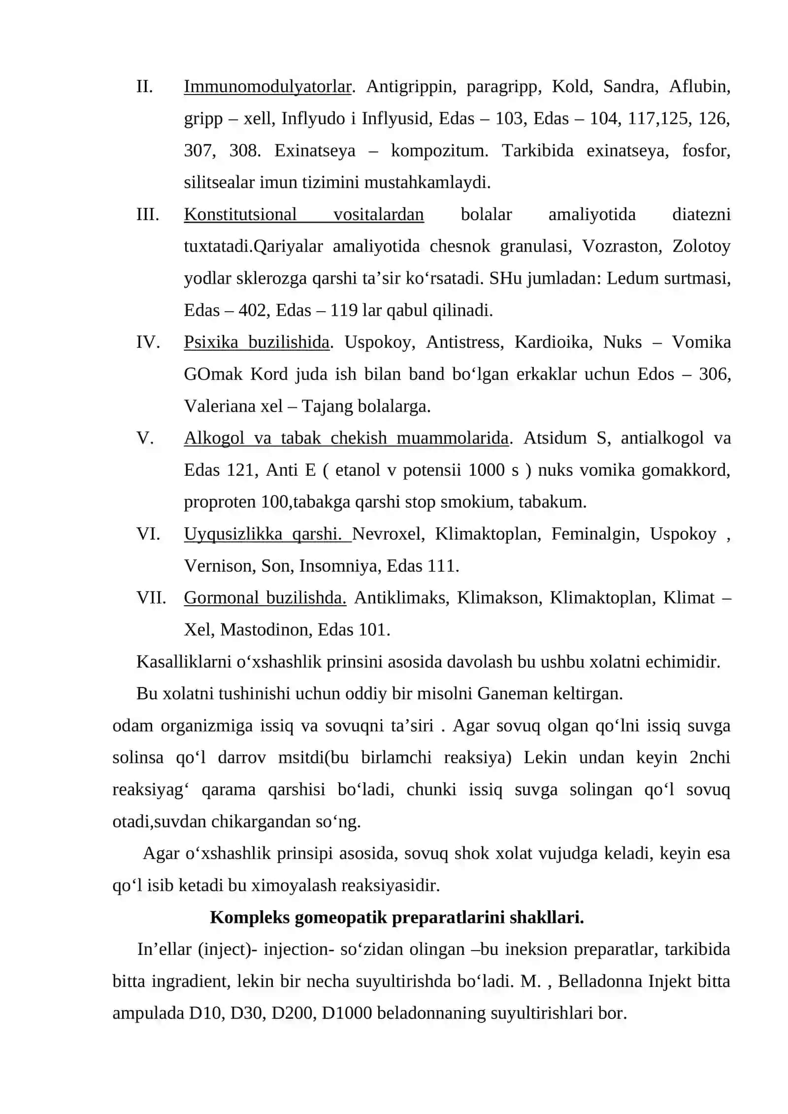 Gomeopatik dori preparatlarini turli kasalliklarda qo‘llash asoslari 4