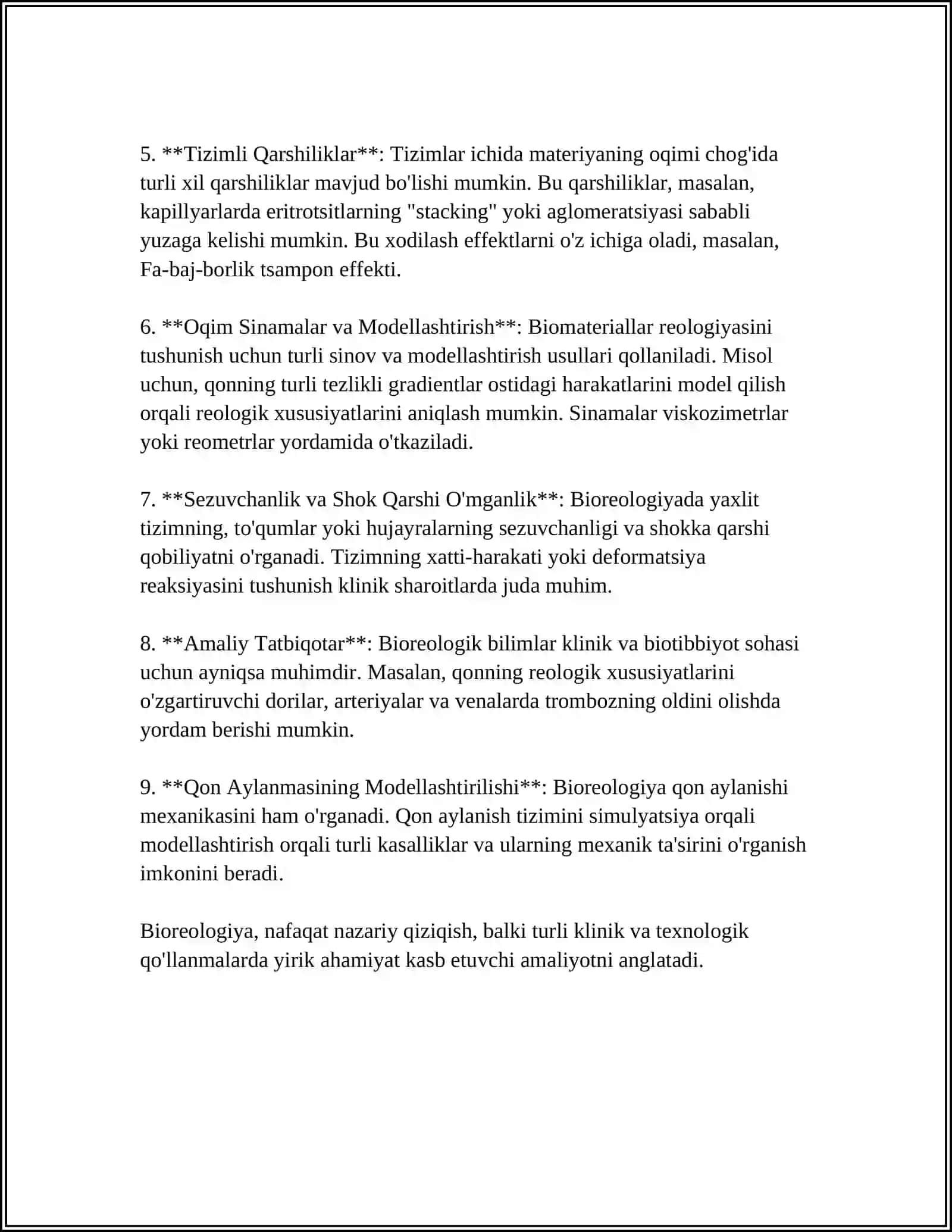 BIOREOLOGIYA.BIOLOGIK SUYUQLIKLARNING QOVUSHQOQLIGI.KLINIKADA QOVUSHQOQLIKDAN FOYDALANISH 4