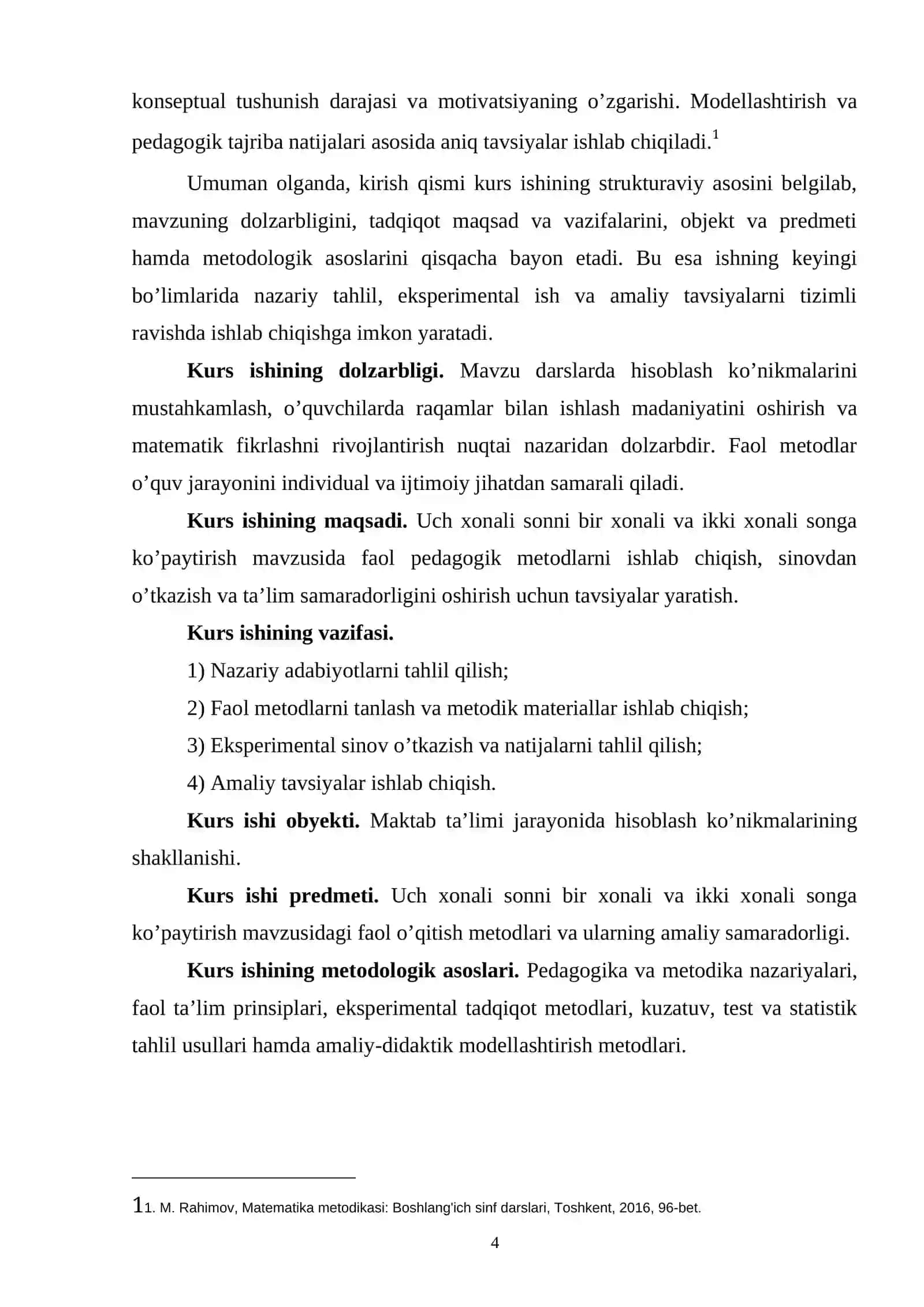 Mavzu tahlili: uch xonali sonni bir xonali va ikki xonali songa ko'paytirishning matematik va didaktik asoslari 4