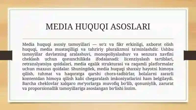 Media huquqi va global media 4