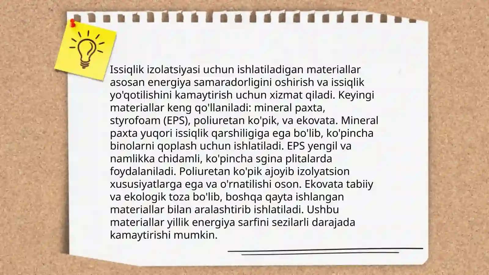 Pardozlash va issiqlik izolatsiya materiallari 4