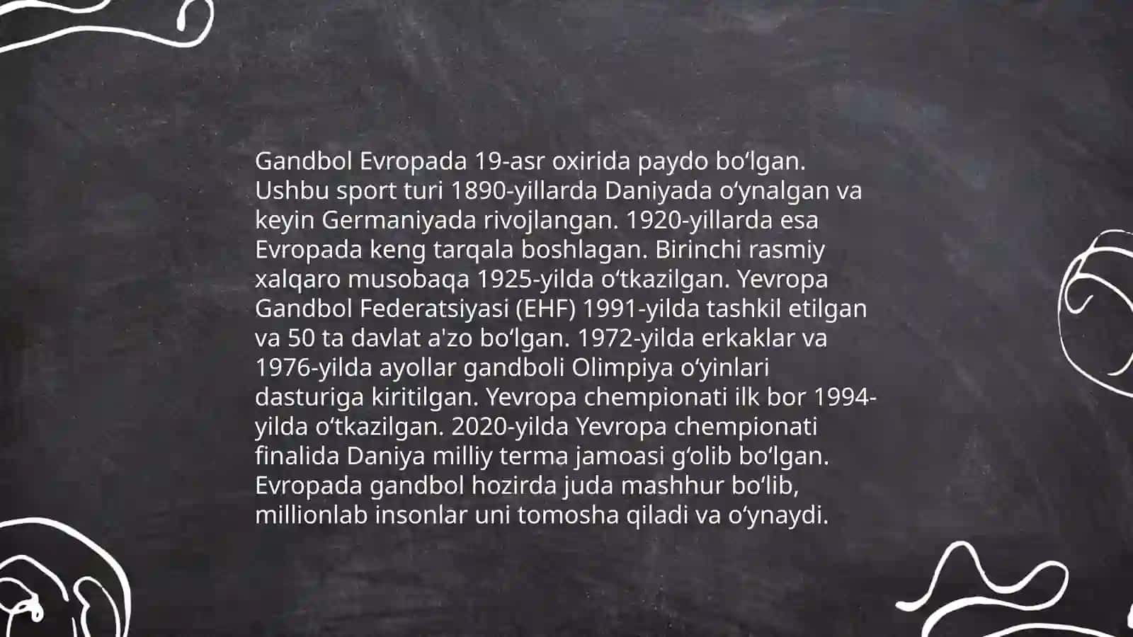 Gandbolning kelib chiqishi tarixi va rivojlanishi 4