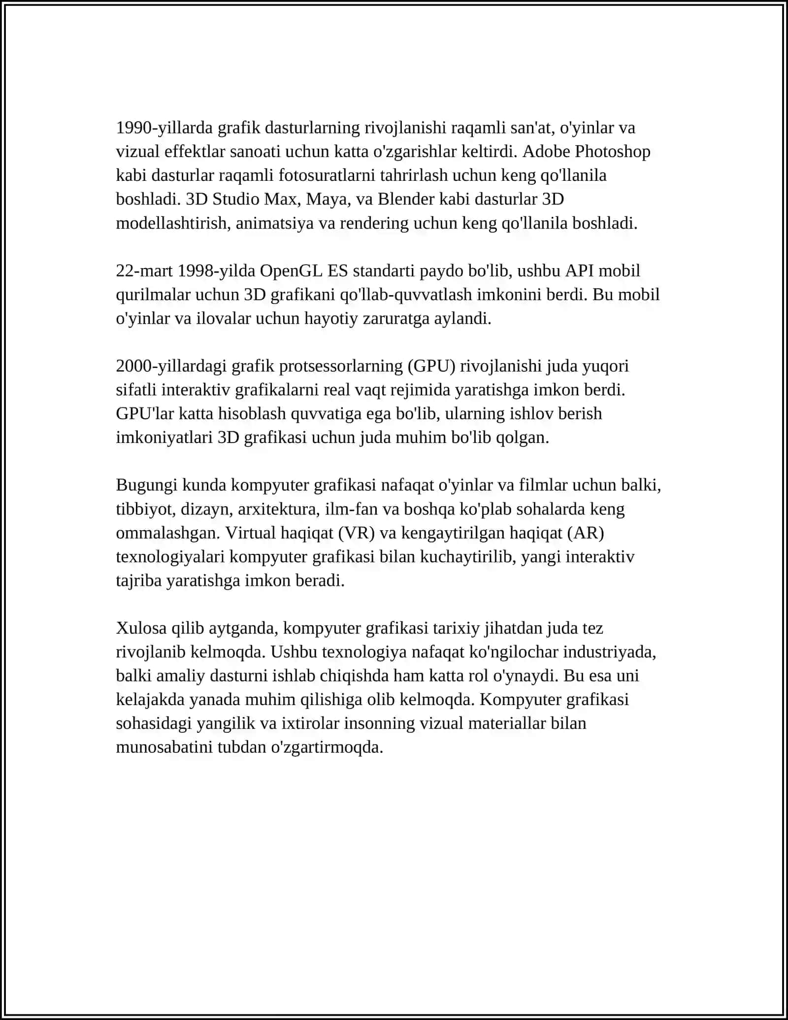 KOMPYUTER GRAFIKASI VA UNING TURLARI 4