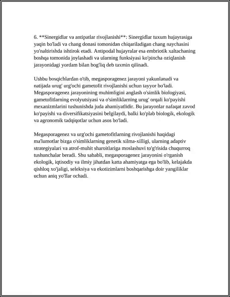 MEGASPORAGENEZ VA URG'OCHI GAMETOFITLARNI RIVOJLANISHI 4