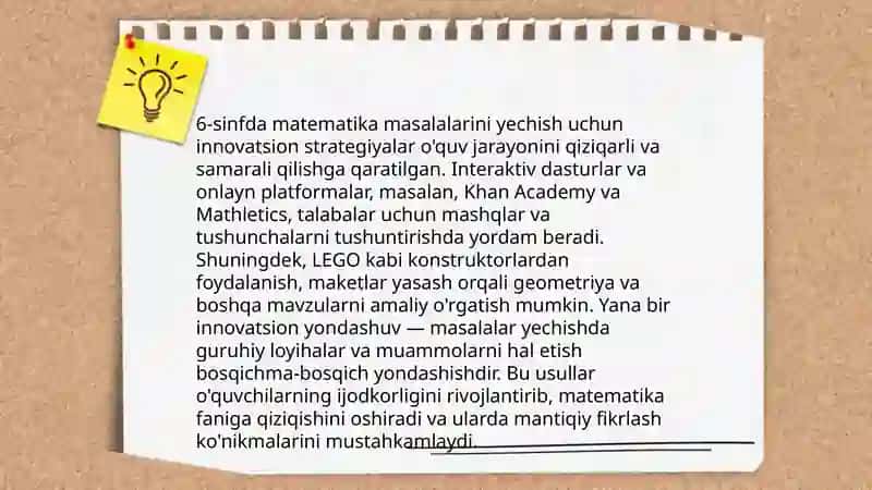 6-sinf matematika taʼlimida innovatsion oʻqitish usullari 4