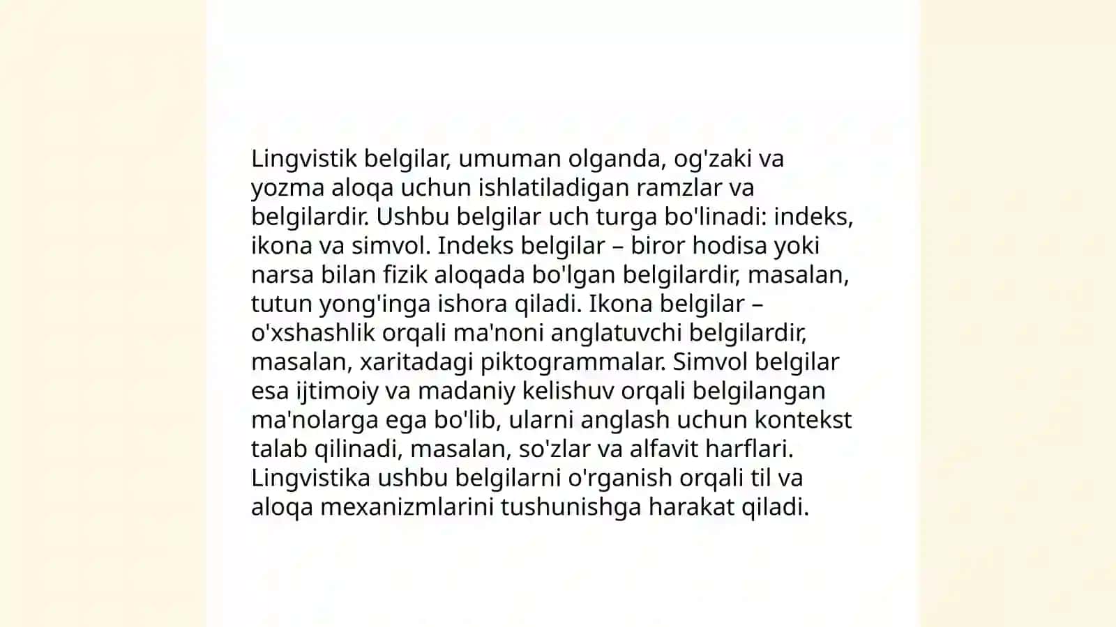 Lisoniy belgining ifodalovchisi, ifodalanmishi va funksiyasi 4
